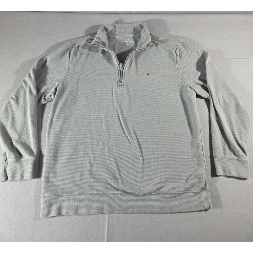 Vineyard Vines Jacket Mens Medium Heathered Gray 1/4 Zip Pullover Sweatshirt